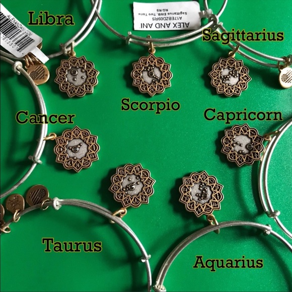 Alex and Ani Jewelry - Alex and Ani two tone zodiac bangles astrology NWT